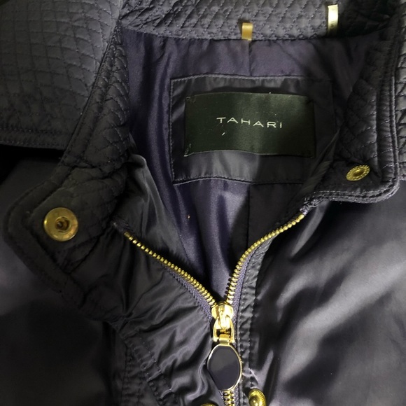 tahari down fill long winter jacket dark purple - Picture 3 of 6